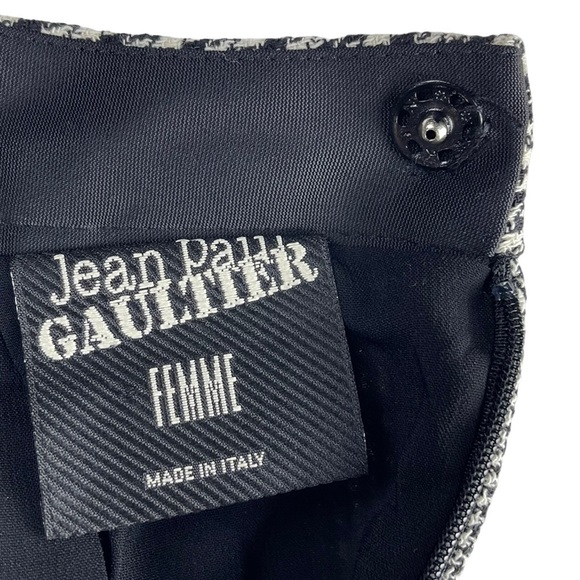 JEAN PAUL GAULTIER PANELED SHEATH HOUNDSTOOTH CHECK PLAID TAILORED PENCIL SKIRT - Picture 13 of 14